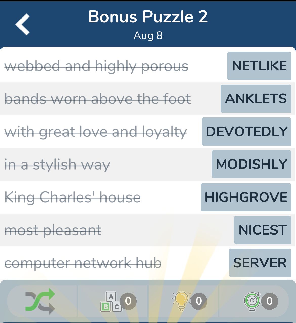 7 Little Words August 8 2024 Bonus 2