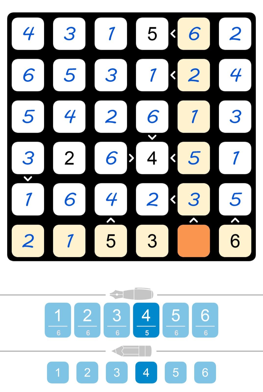 Puzzle Page Futoshiki August 16 2024