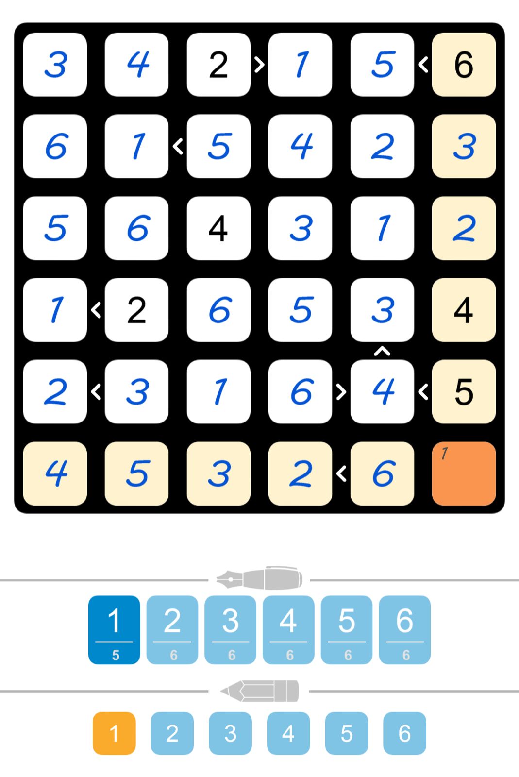Puzzle Page Futoshiki August 23 2024