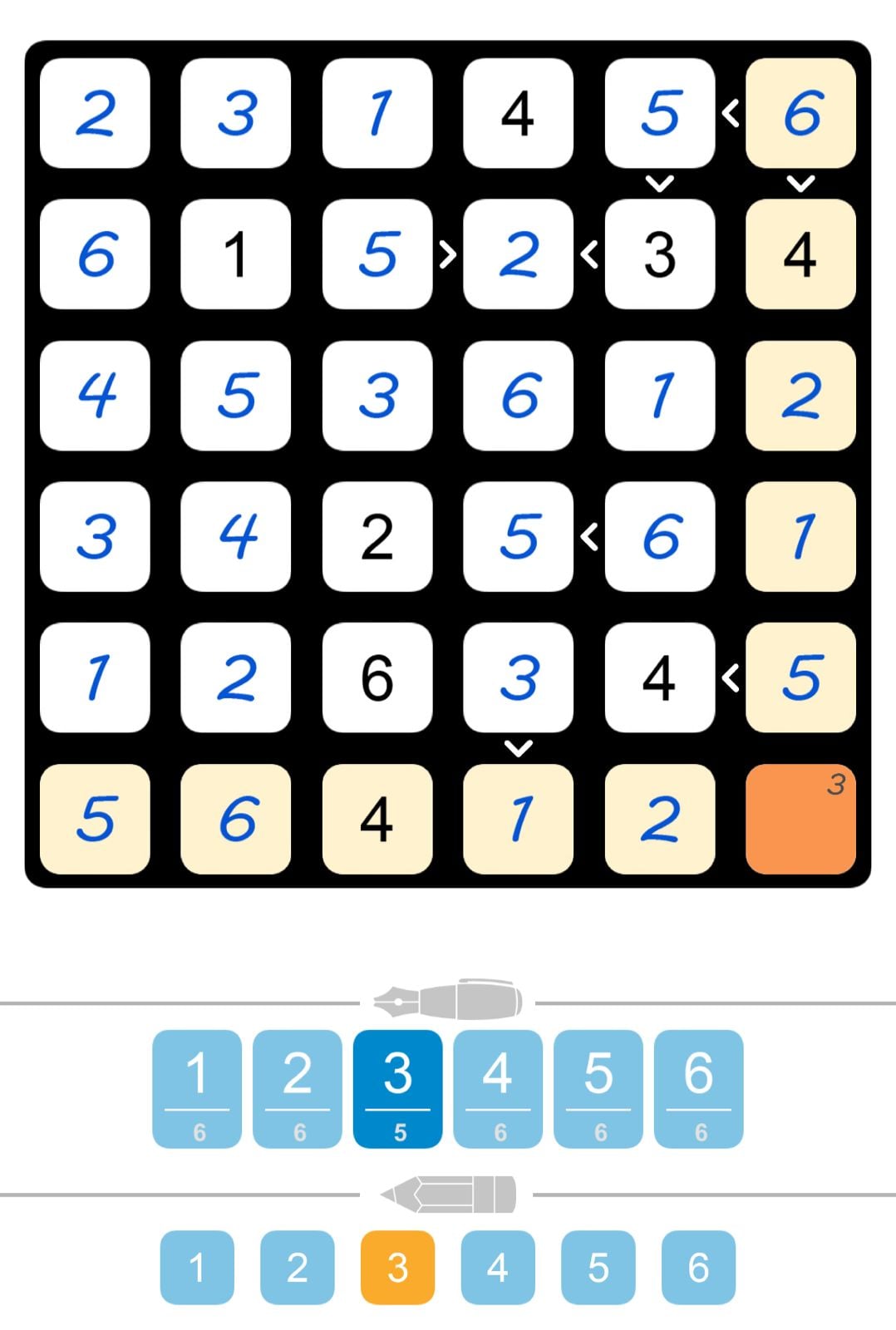 Puzzle Page Futoshiki August 3 2024