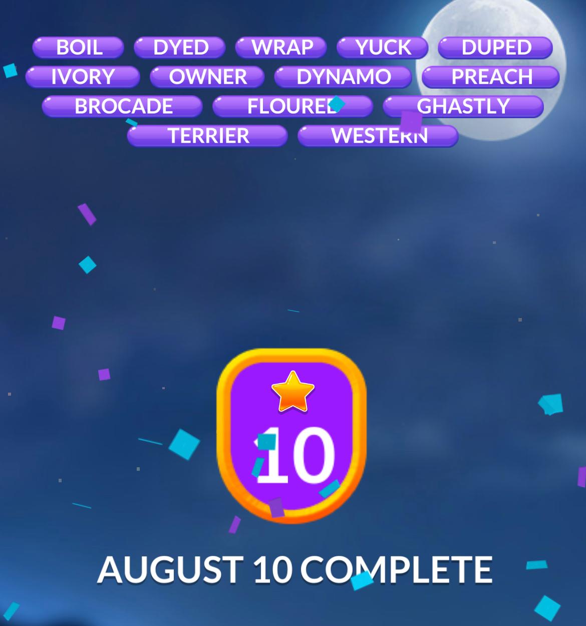 Word Stacks Daily Puzzle August 10 2024