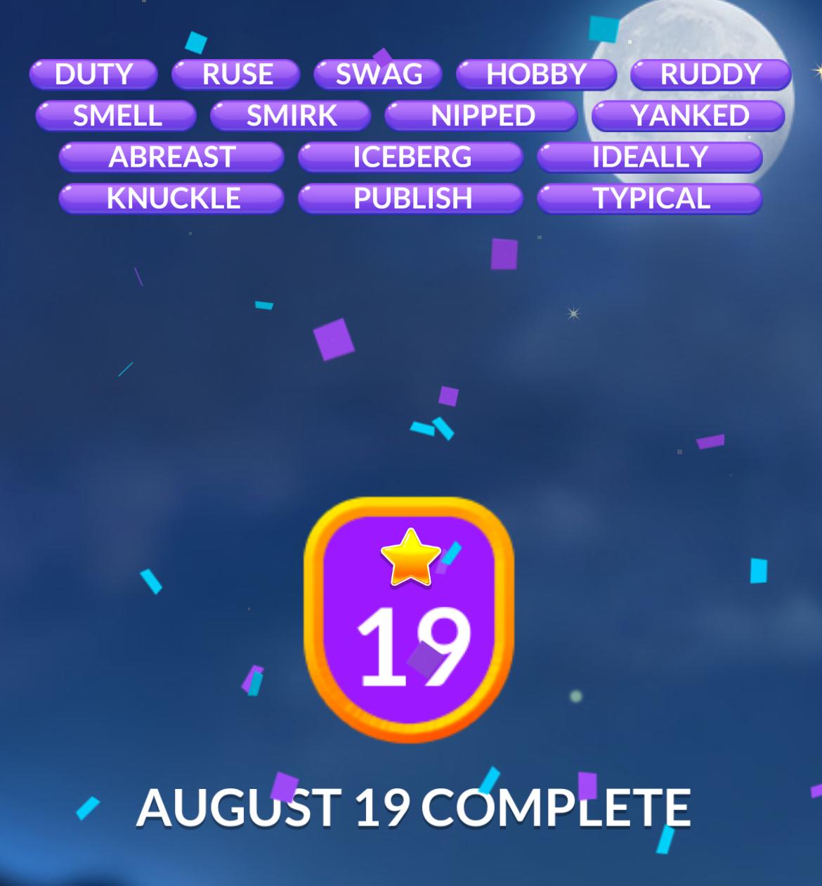 Word Stacks Daily Puzzle August 19 2024