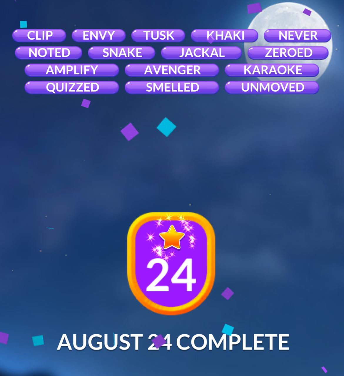Word Stacks Daily Puzzle August 24 2024