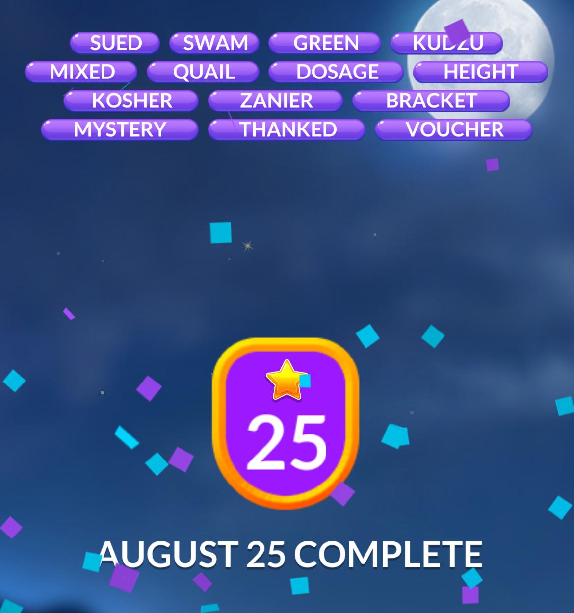 Word Stacks Daily Puzzle August 25 2024