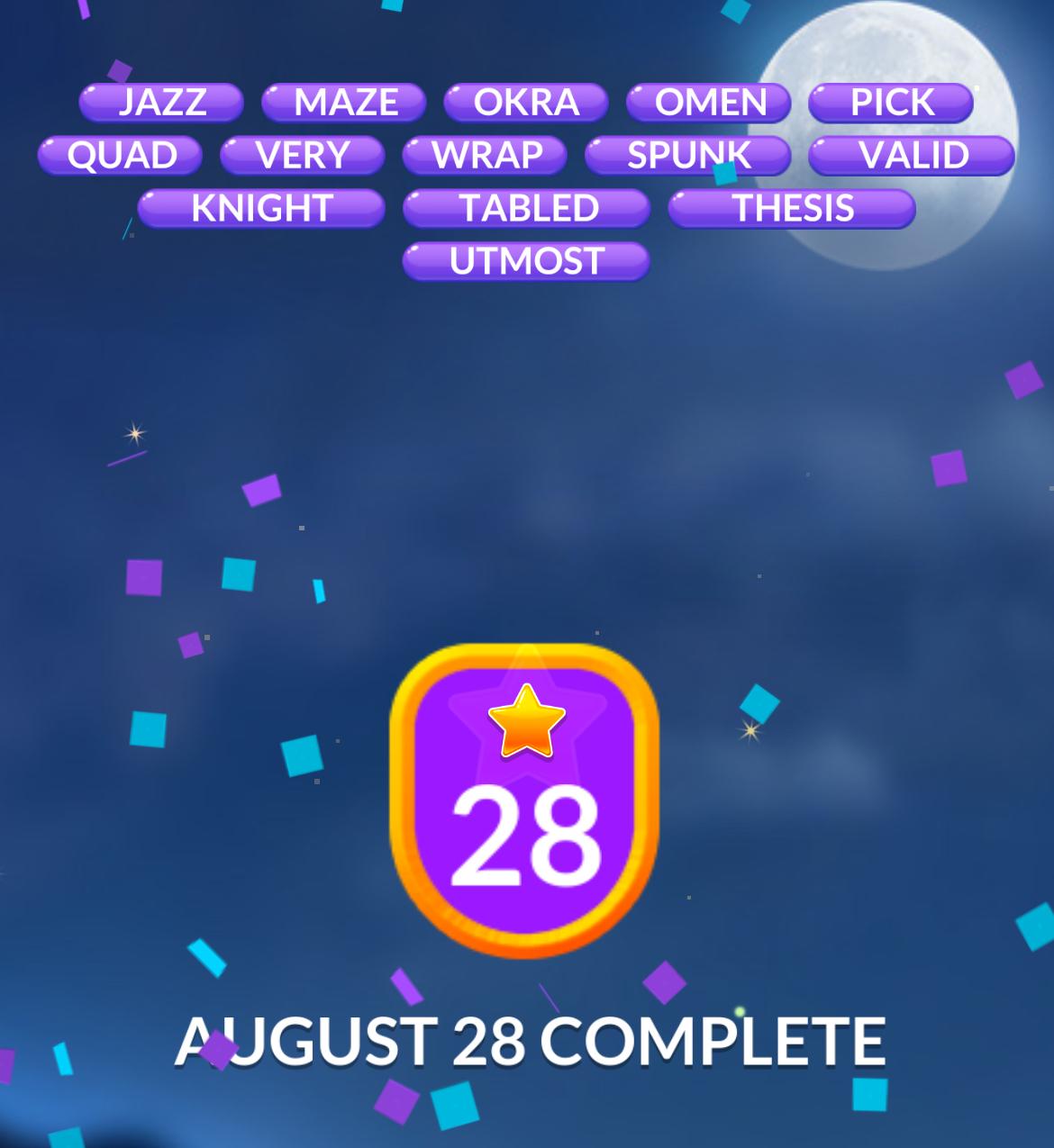 Word Stacks Daily Puzzle August 28 2024