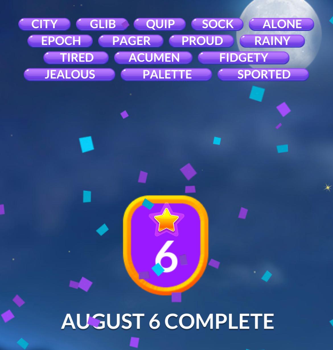 Word Stacks Daily Puzzle August 6 2024