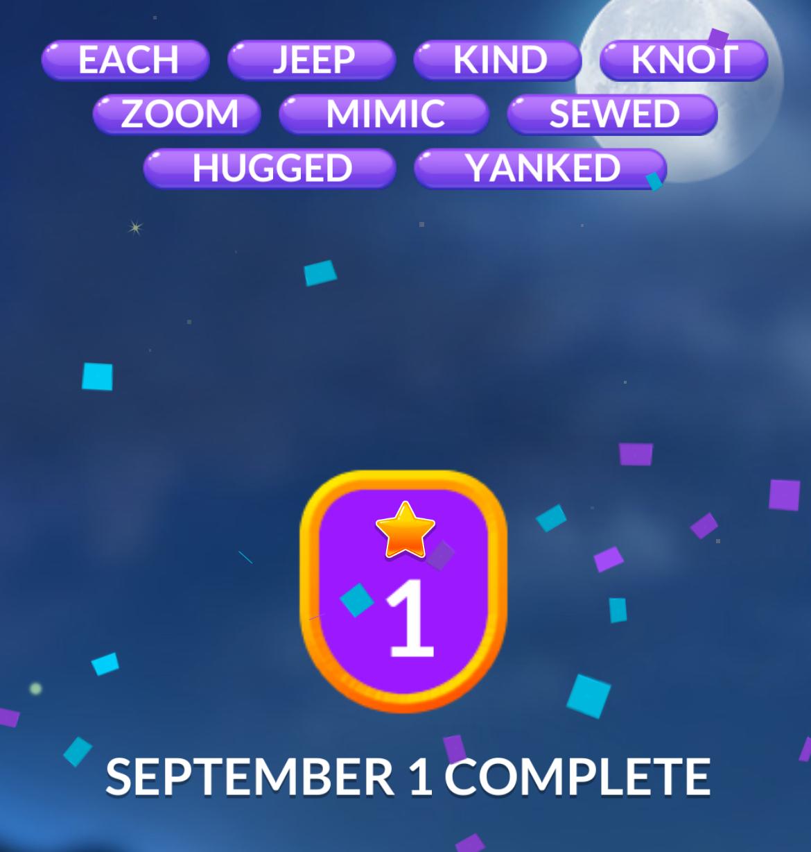 Word Stacks Daily Puzzle September 1 2024
