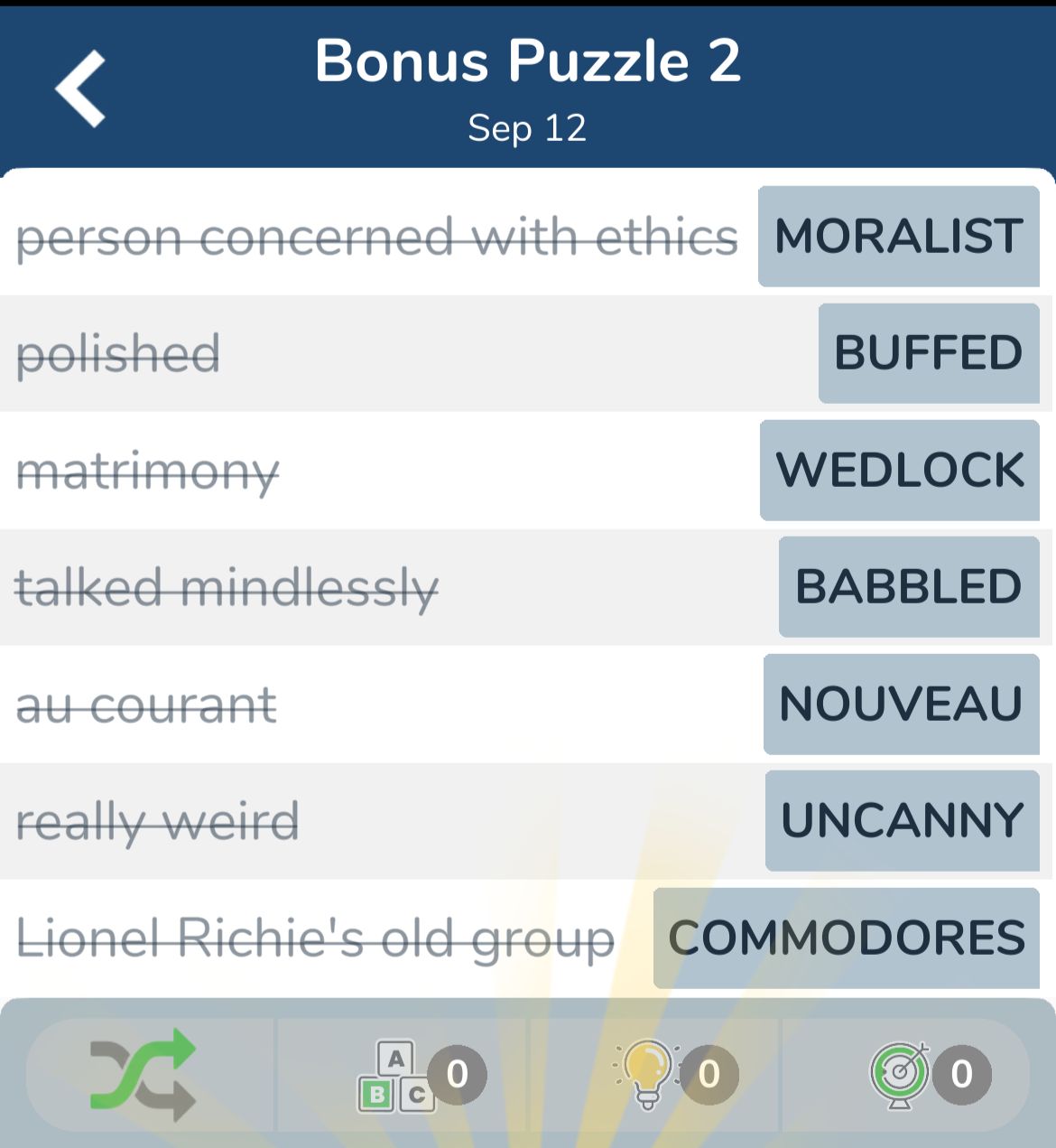 7 Little Words September 12 2024 Bonus 2