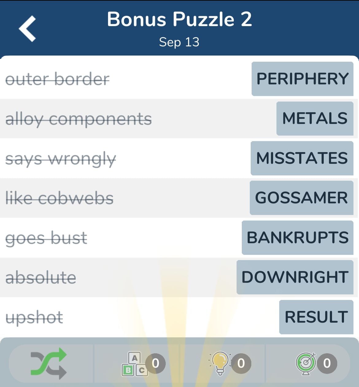 7 Little Words September 13 2024 Bonus 2