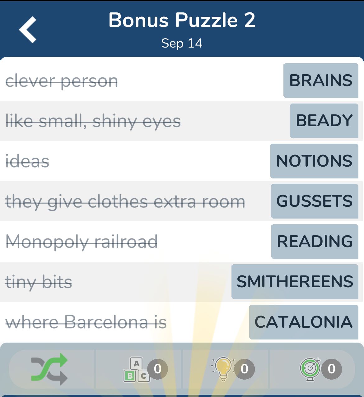 7 Little Words September 14 2024 Bonus 2