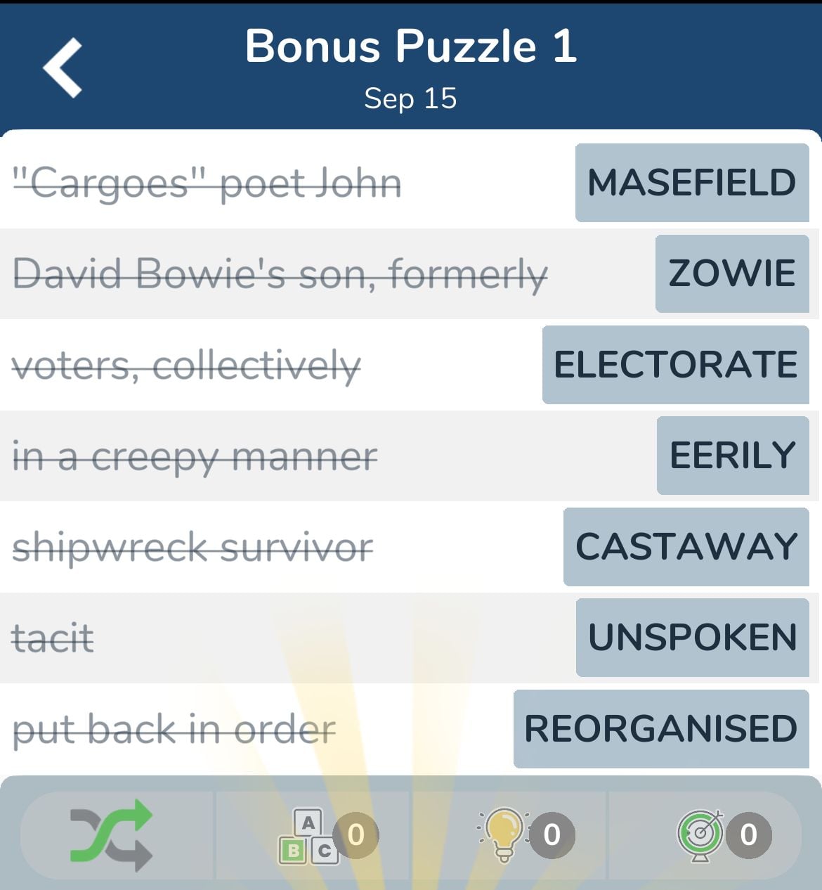 7 Little Words September 15 2024 Bonus 1