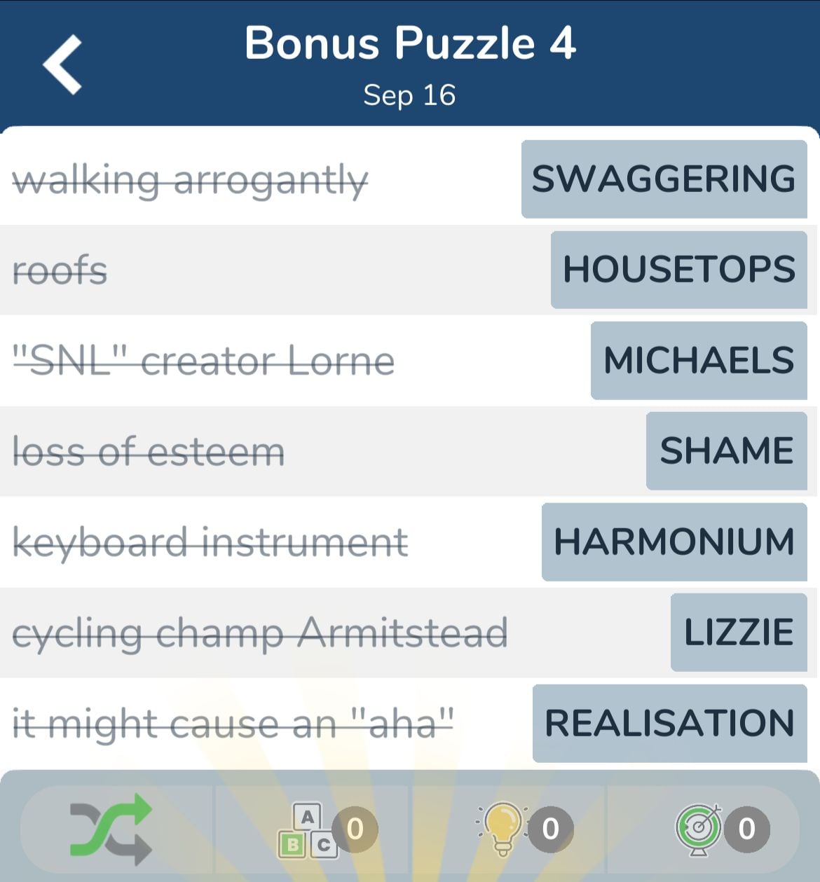 7 Little Words September 16 2024 Bonus 4