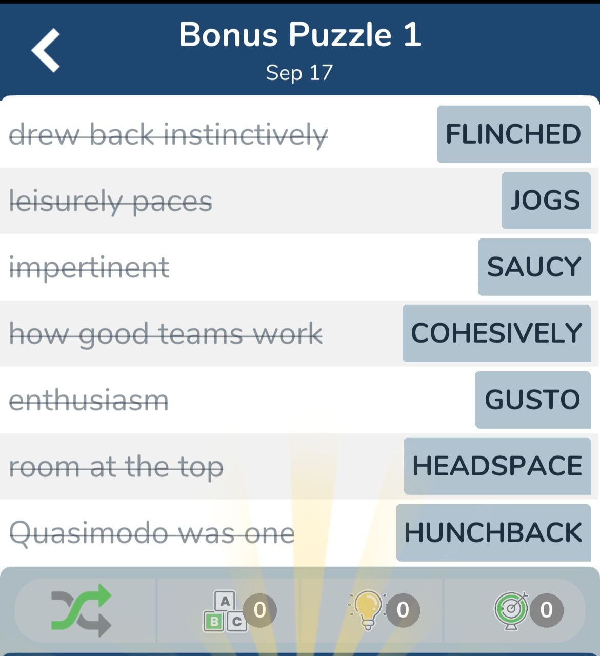 7 Little Words September 17 2024 Bonus 1