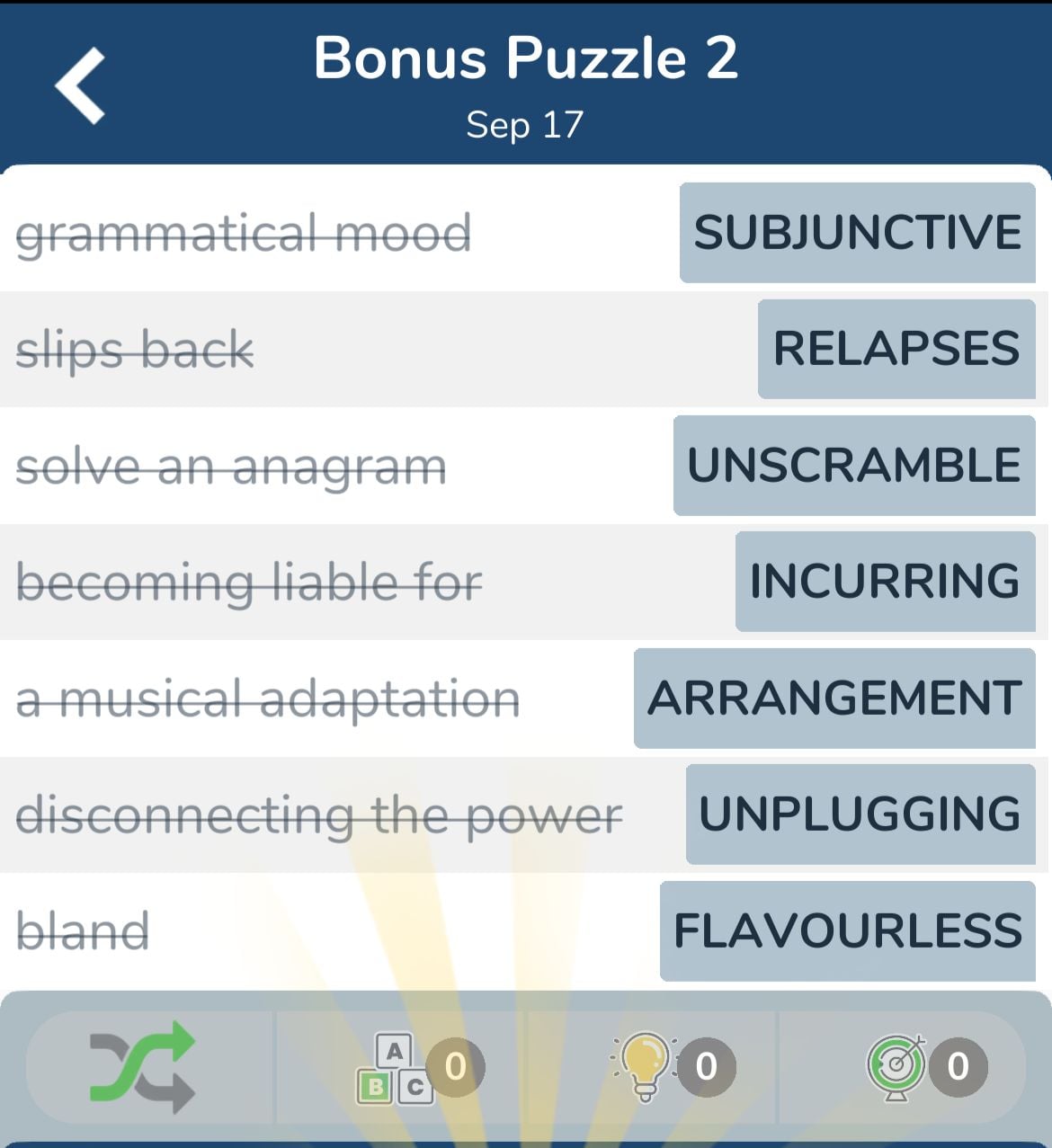 7 Little Words September 17 2024 Bonus 2