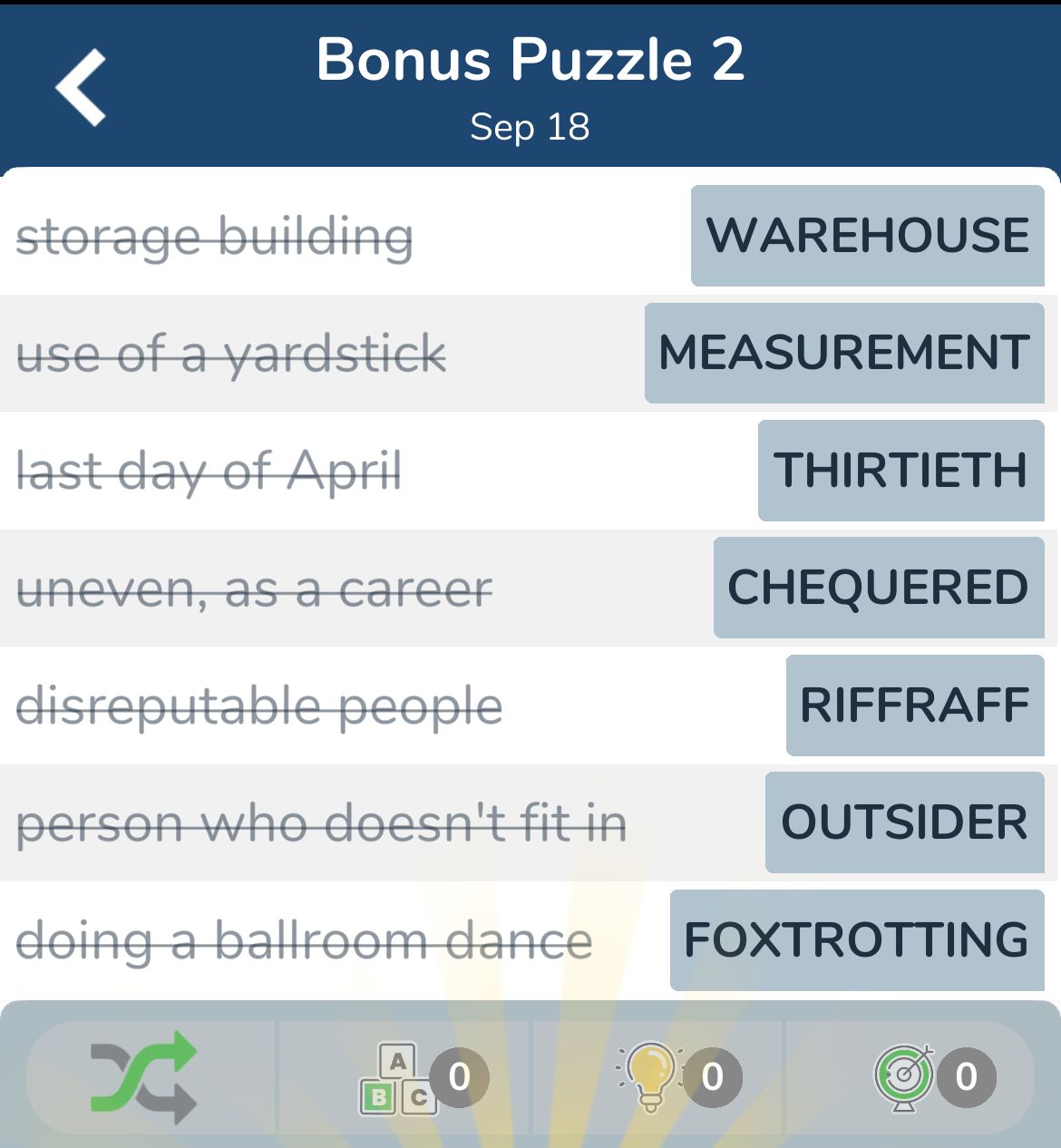 7 Little Words September 18 2024 Bonus 2