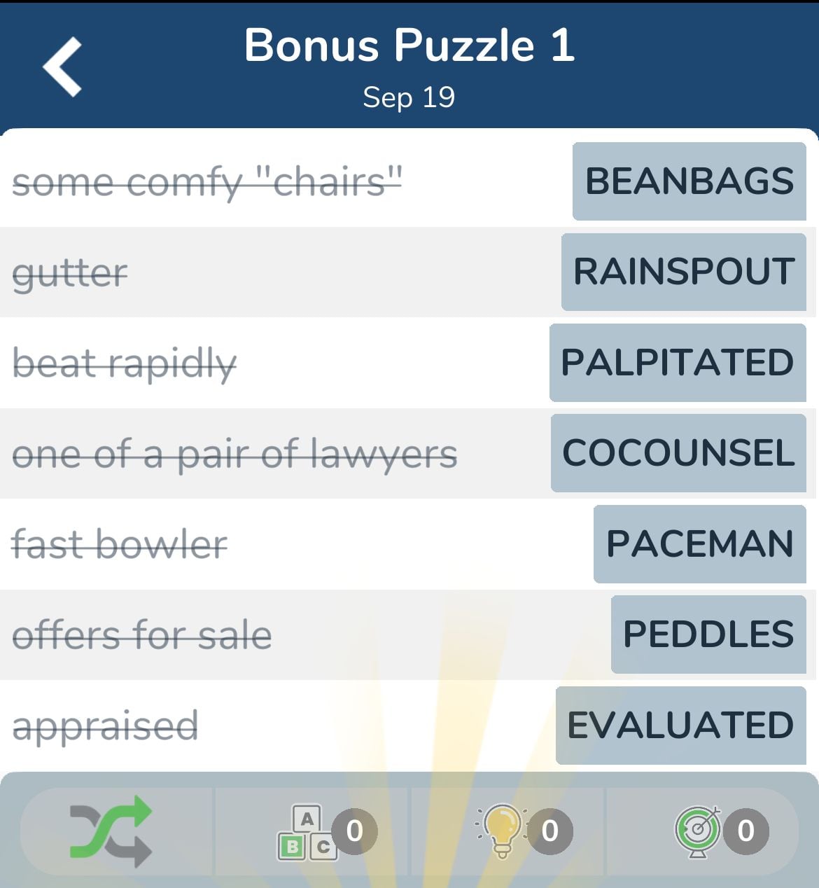 7 Little Words September 19 2024 Bonus 1