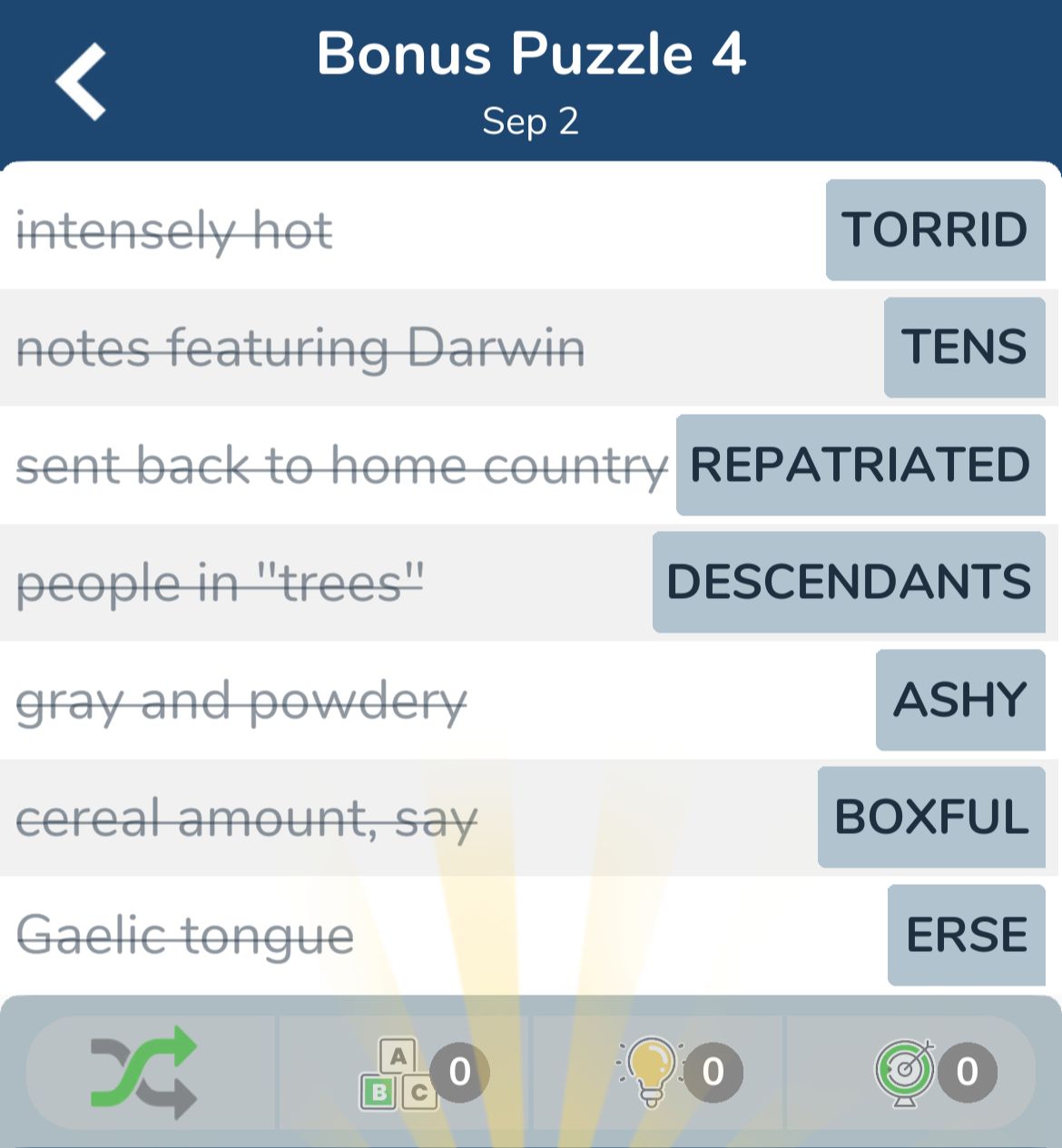 7 Little Words September 2 2024 Bonus 4