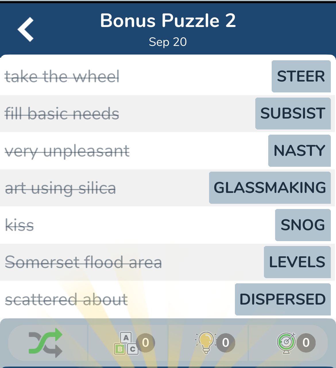 7 Little Words September 20 2024 Bonus 2