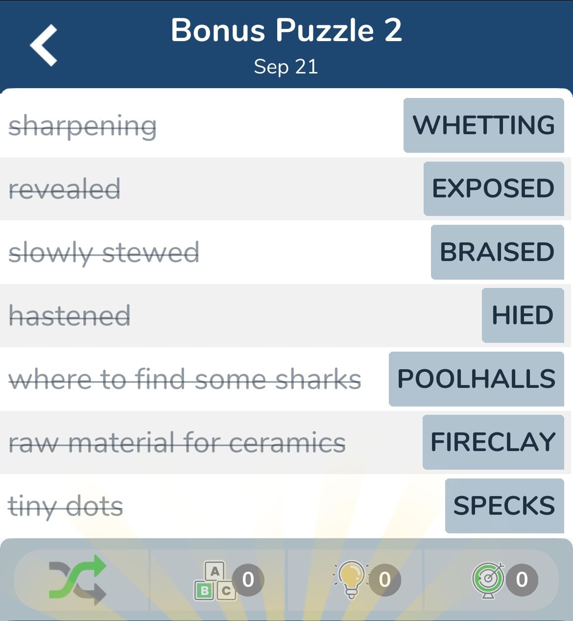 7 Little Words September 21 2024 Bonus 2
