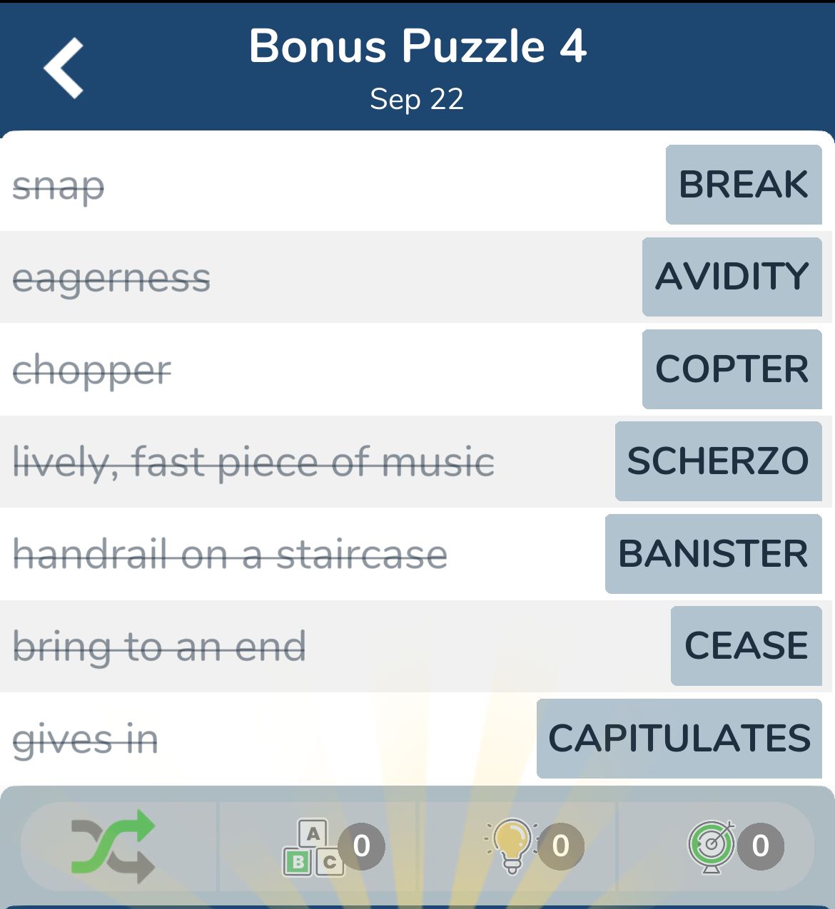 7 Little Words September 22 2024 Bonus 4