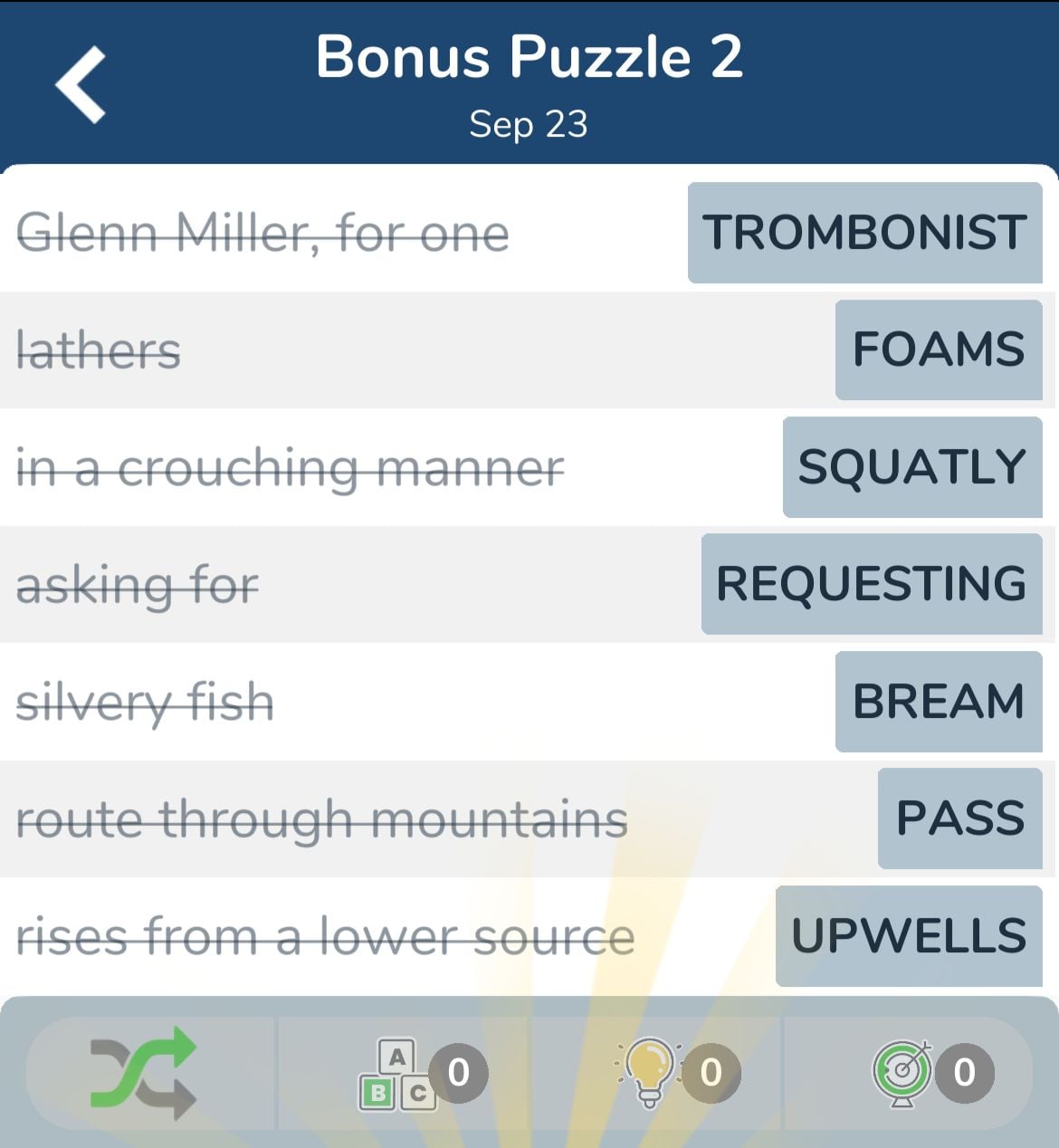 7 Little Words September 23 2024 Bonus 2