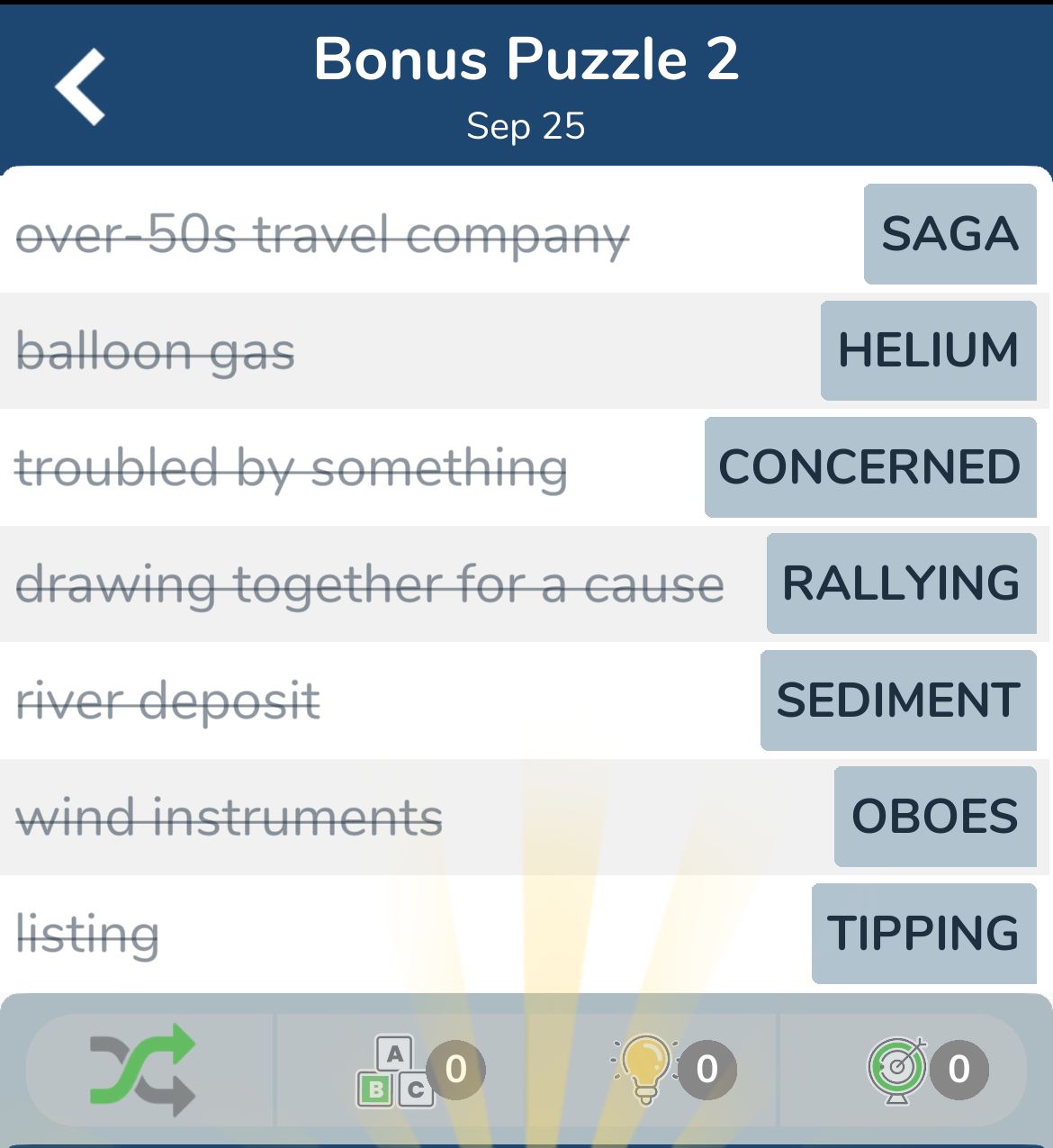 7 Little Words September 25 2024 Bonus 2