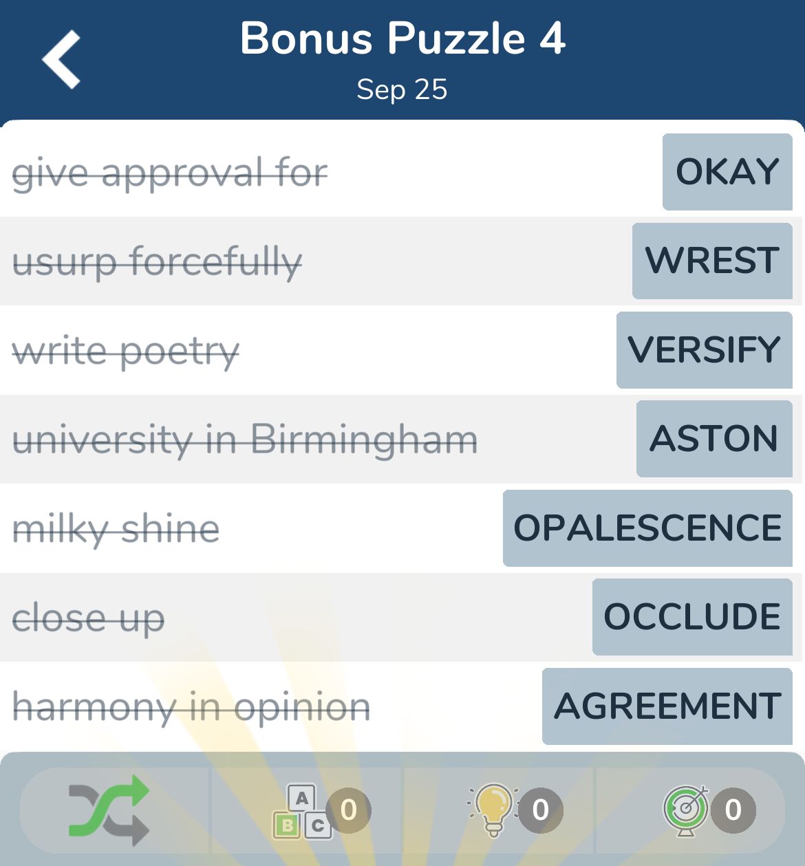 7 Little Words September 25 2024 Bonus 4