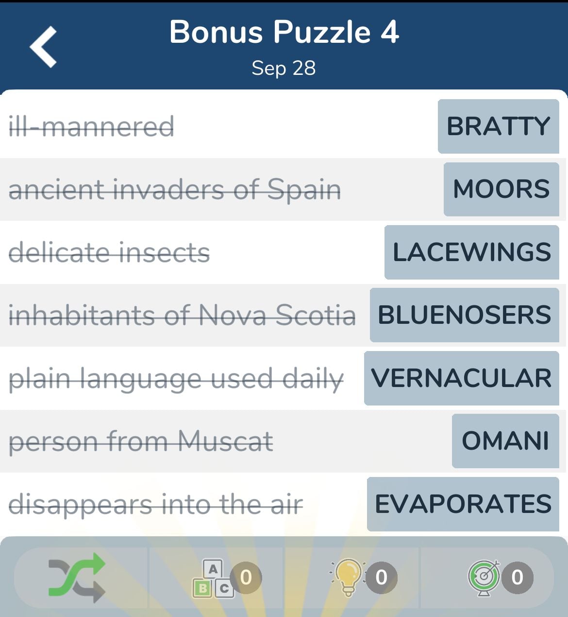 7 Little Words September 28 2024 Bonus 4