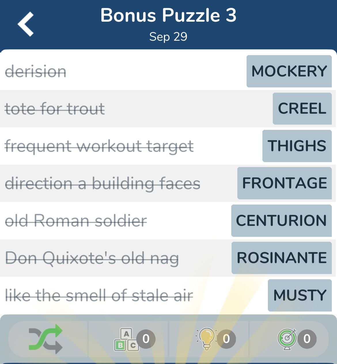 7 Little Words September 29 2024 Bonus 3