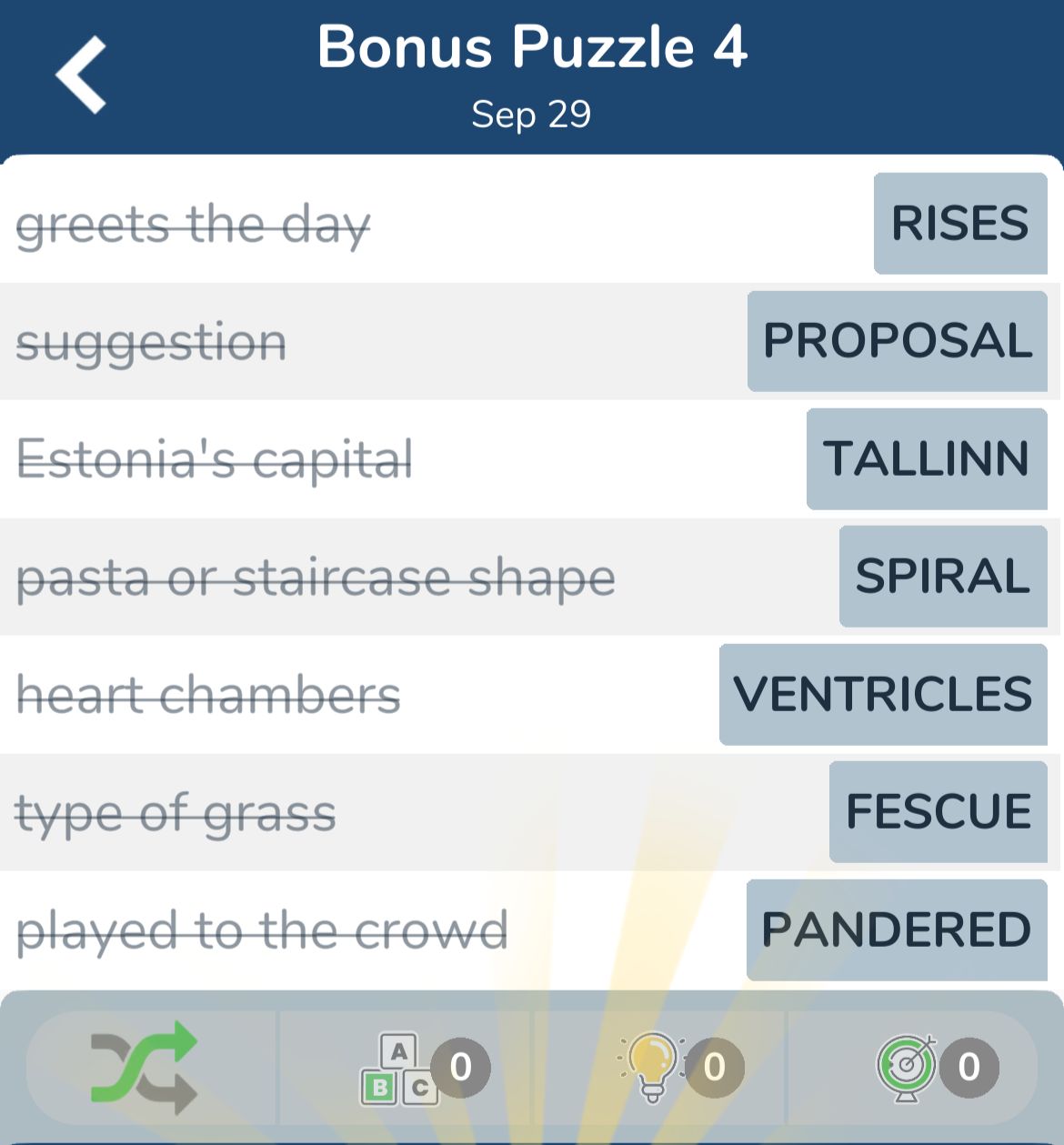 7 Little Words September 29 2024 Bonus 4