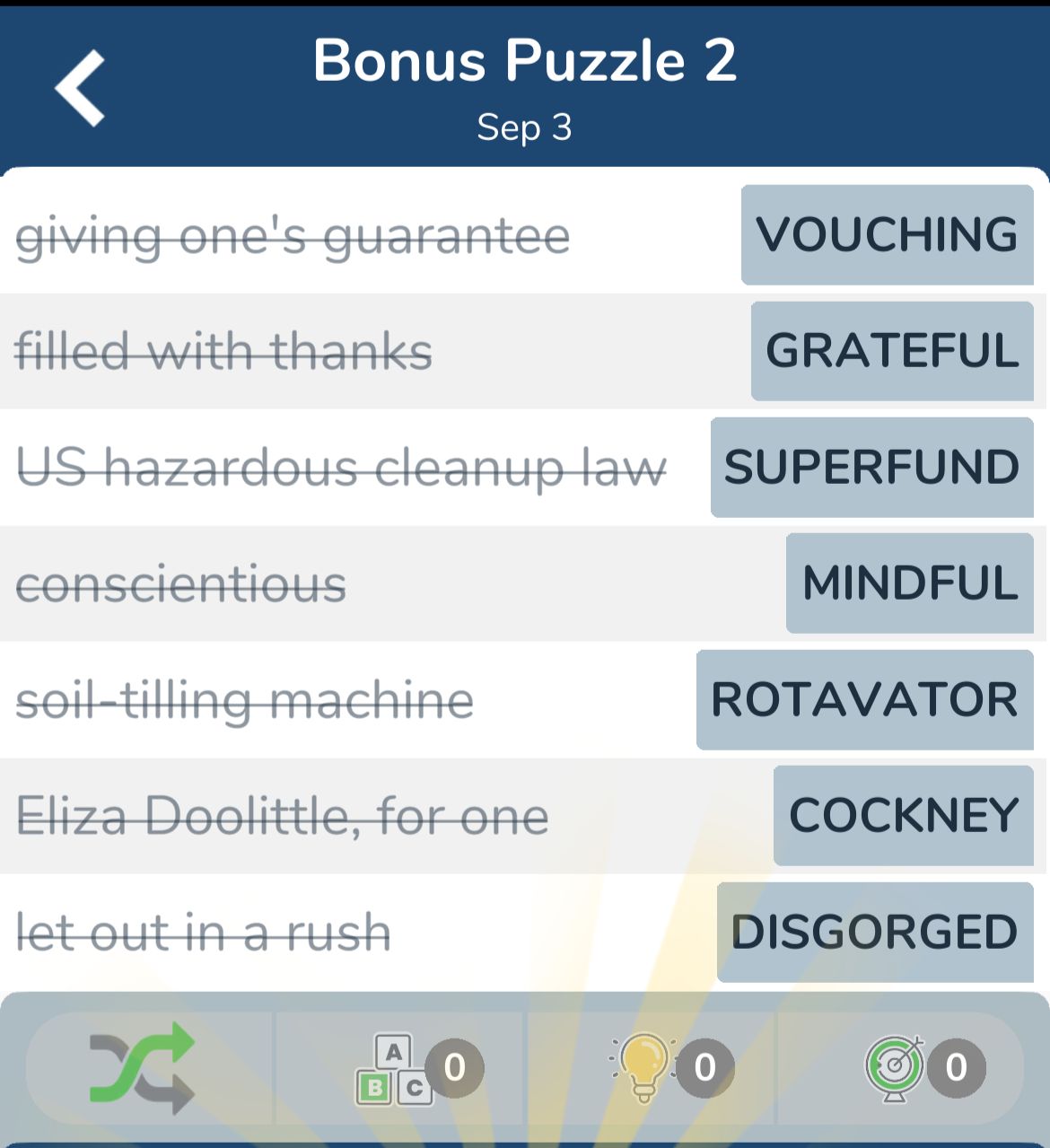 7 Little Words September 3 2024 Bonus 2
