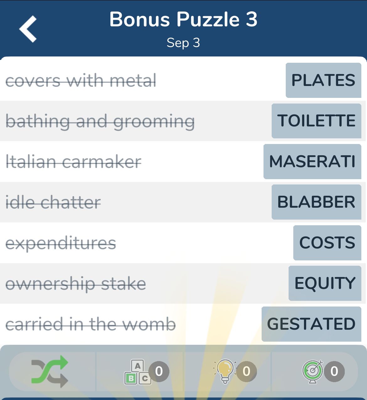7 Little Words September 3 2024 Bonus 3