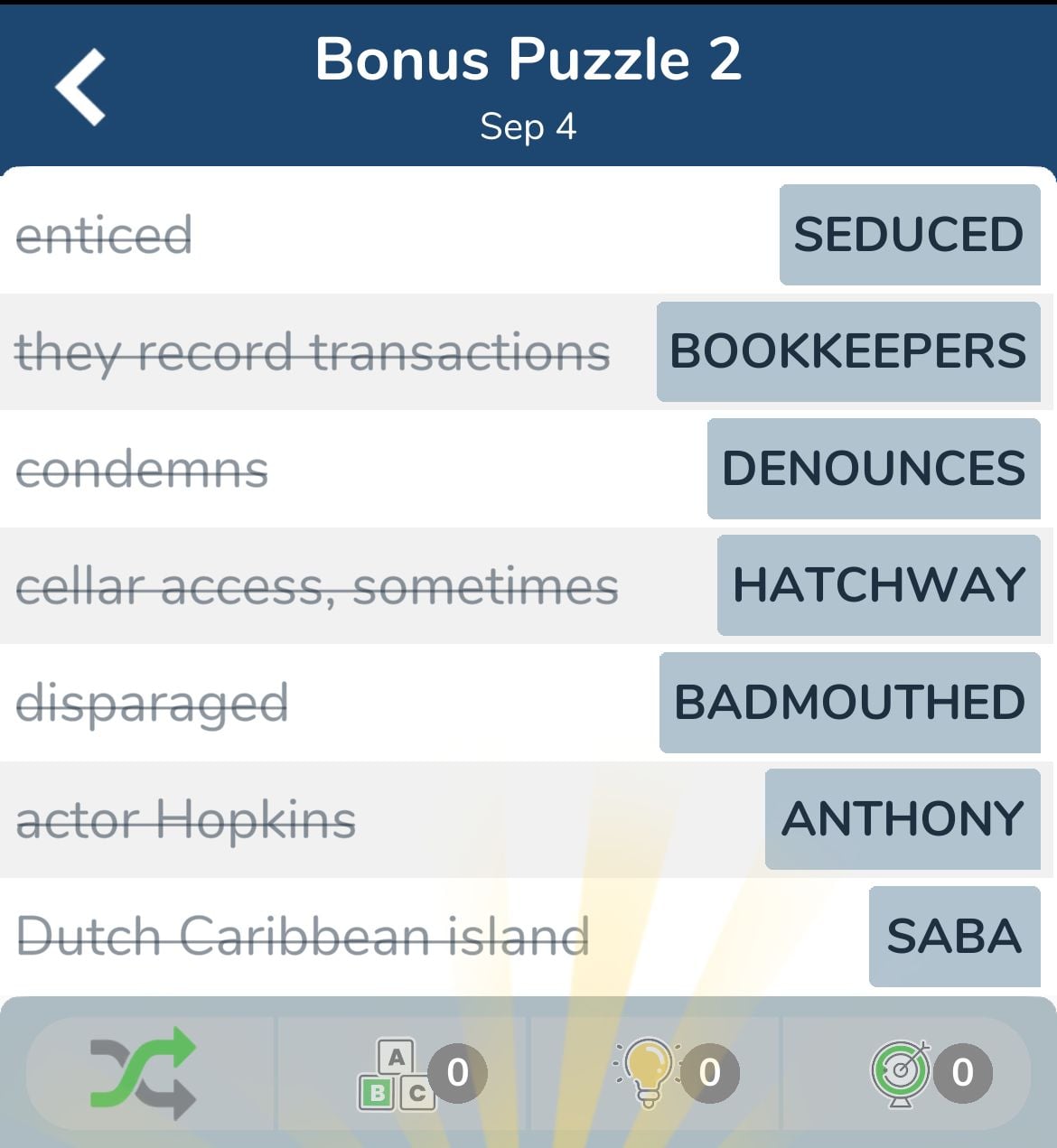 7 Little Words September 4 2024 Bonus 2