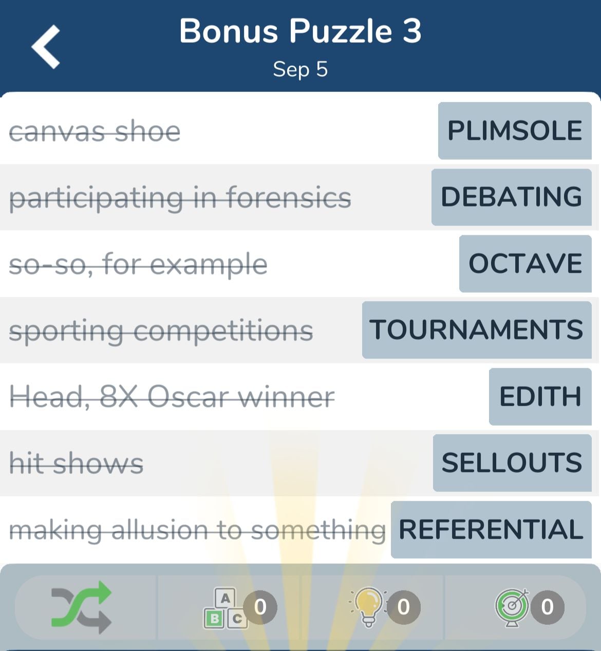 7 Little Words September 5 2024 Bonus 3