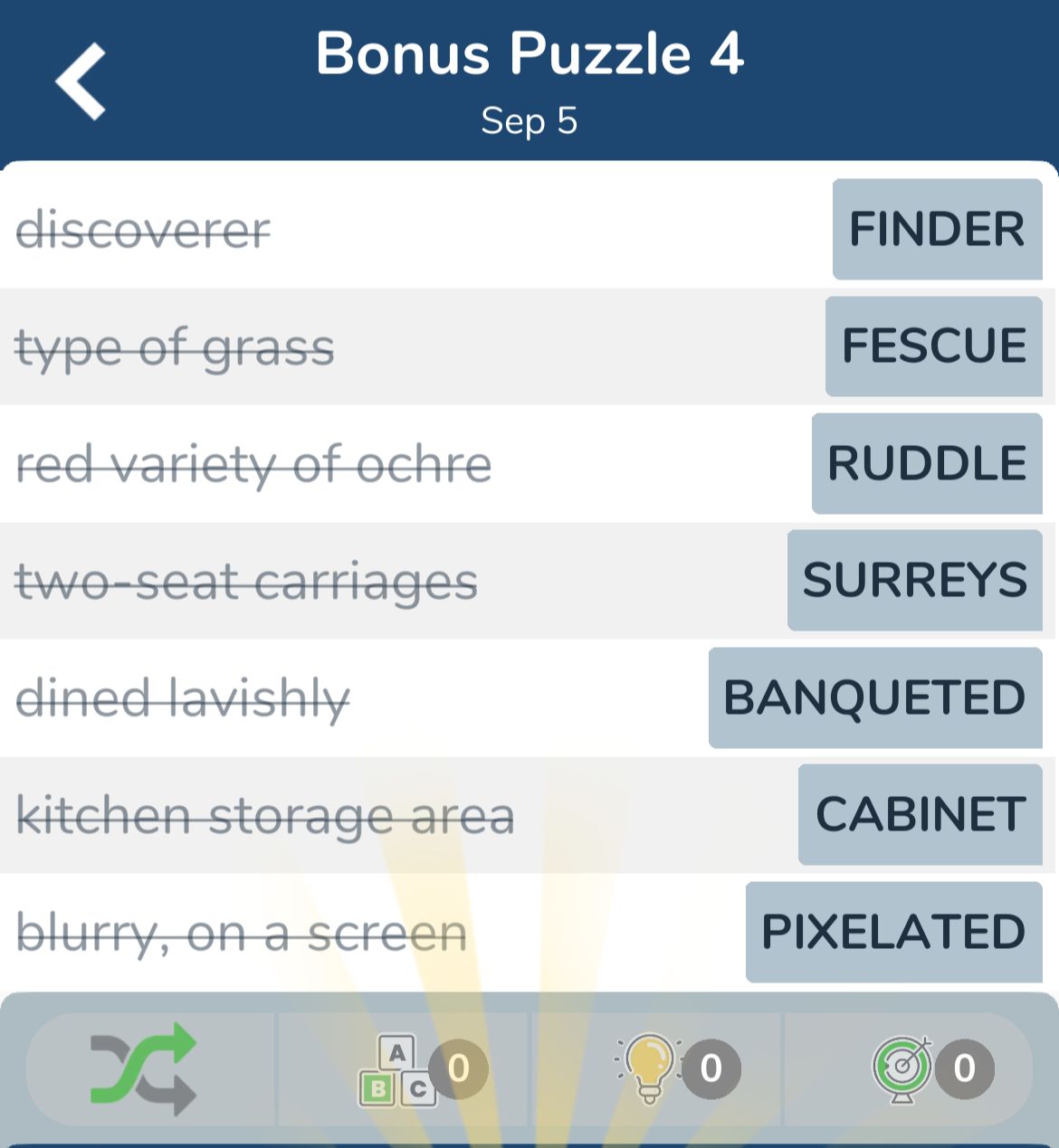 7 Little Words September 5 2024 Bonus 4