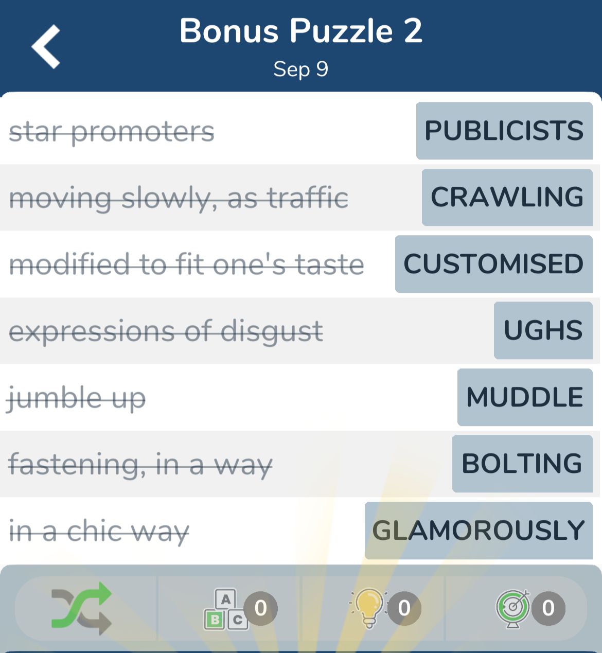 7 Little Words September 9 2024 Bonus 2