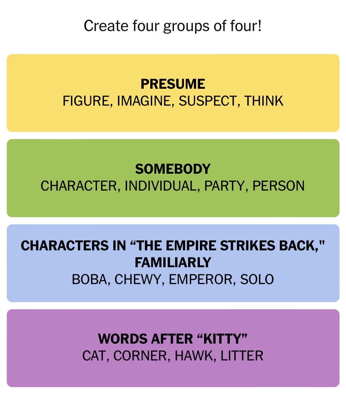 NYT Connections September 20 2024