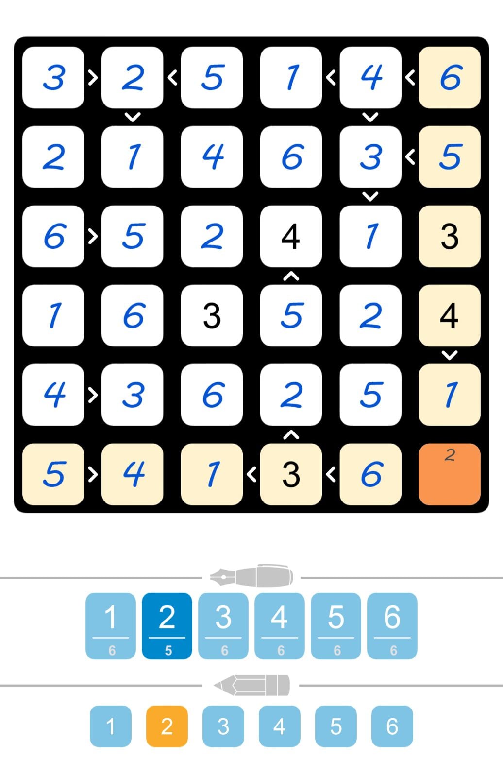 Puzzle Page Futoshiki September 13 2024