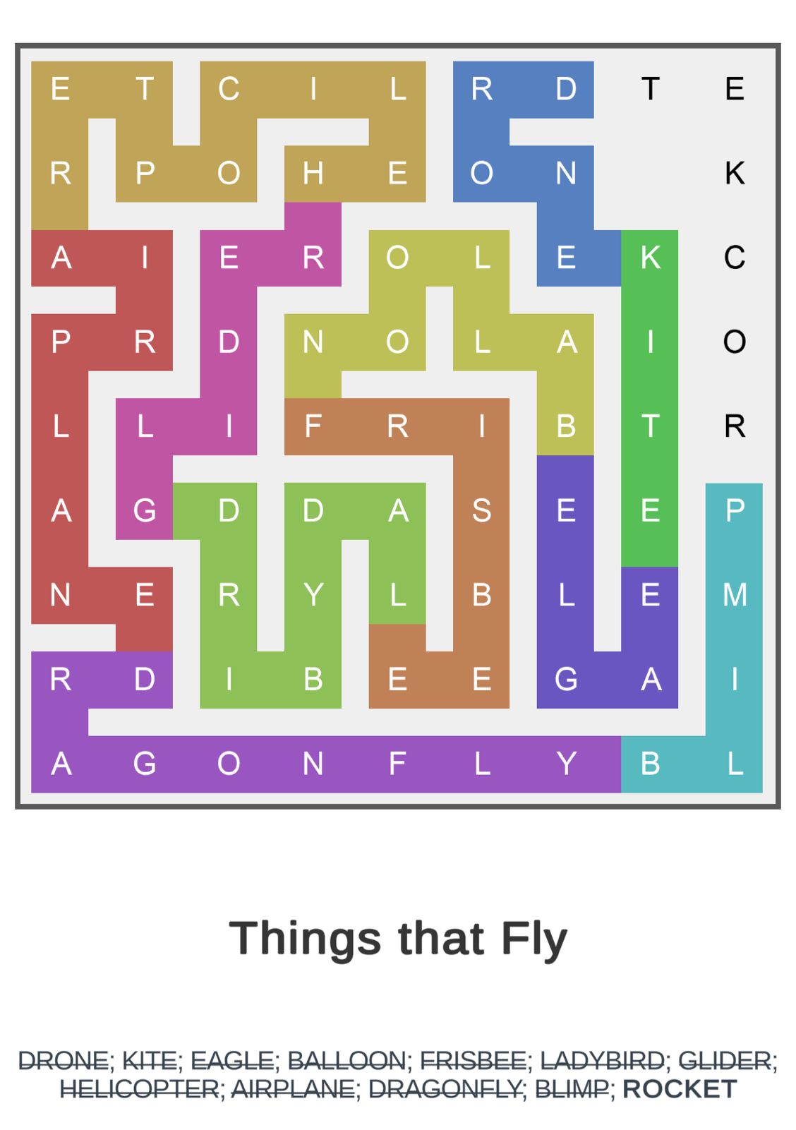 Puzzle Page Word Snake September 18 2024