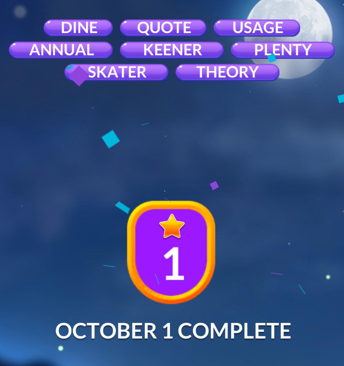 Word Stacks Daily Puzzle October 1 2024