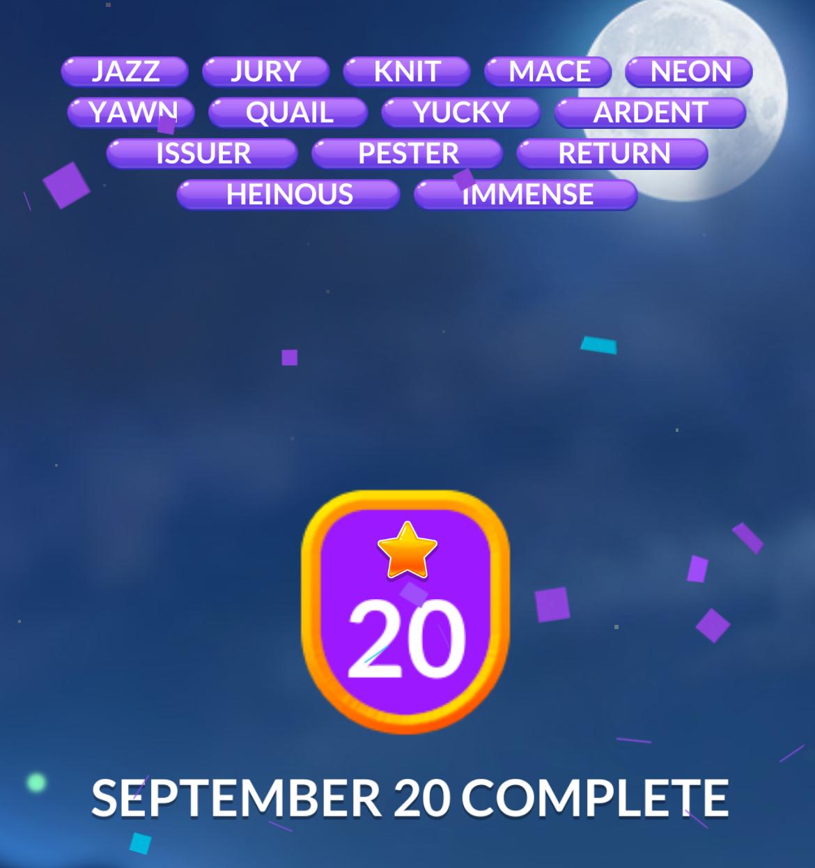 Word Stacks Daily Puzzle September 20 2024