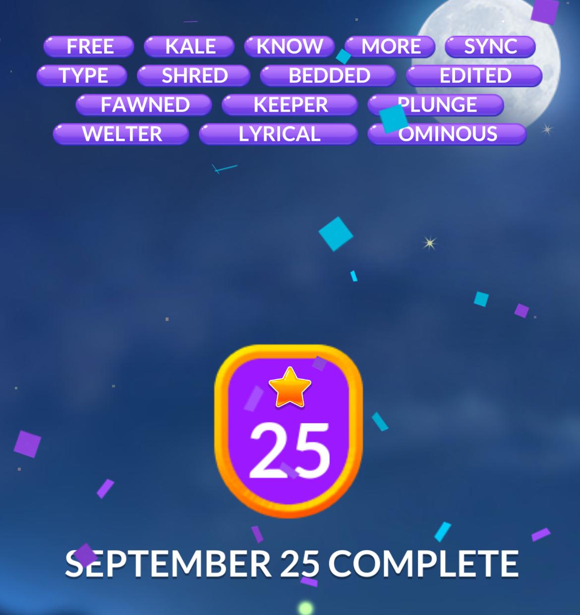 Word Stacks Daily Puzzle September 25 2024