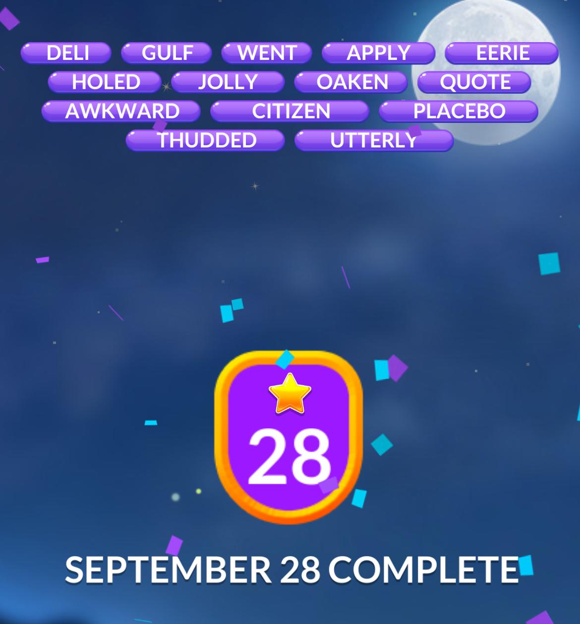 Word Stacks Daily Puzzle September 28 2024