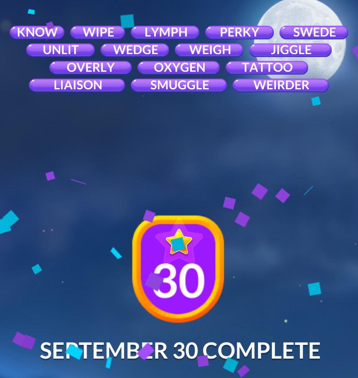 Word Stacks Daily Puzzle September 30 2024