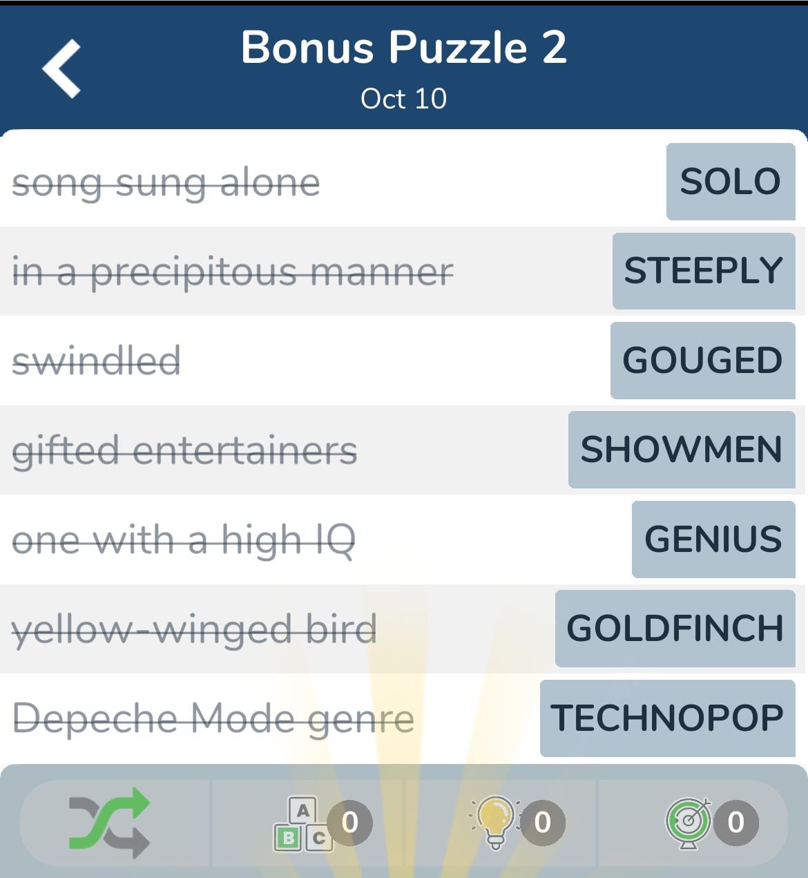 7 Little Words October 10 2024 Bonus 2