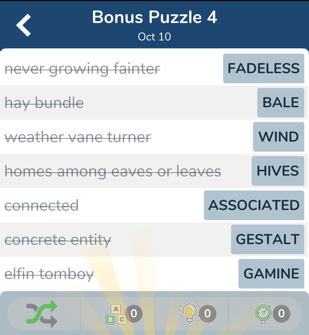 7 Little Words October 10 2024 Bonus 4