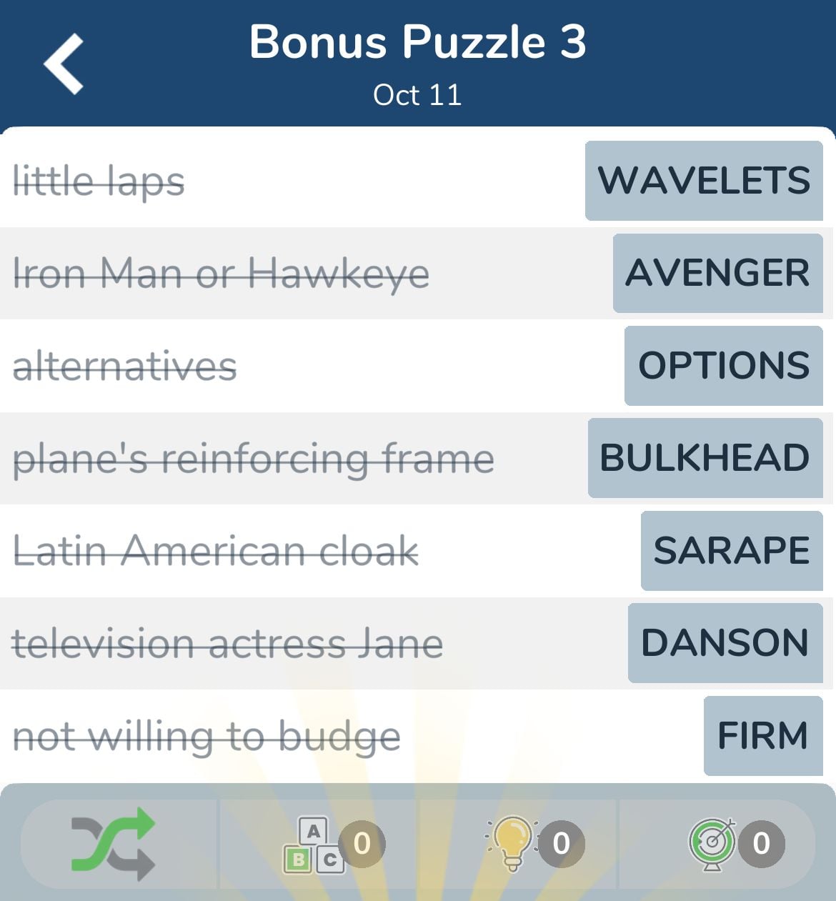 7 Little Words October 11 2024 Bonus 3