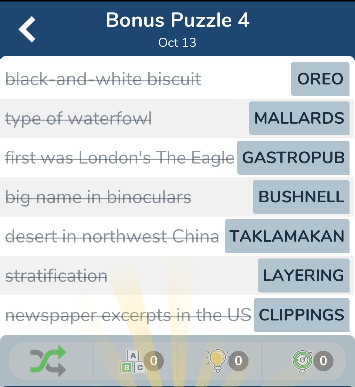 7 Little Words October 13 2024 Bonus 4