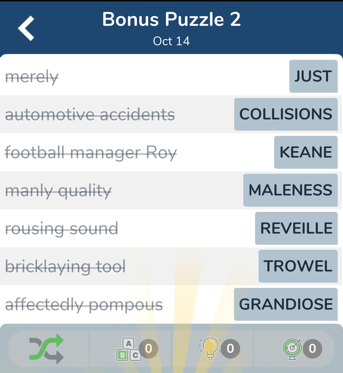 7 Little Words October 14 2024 Bonus 2