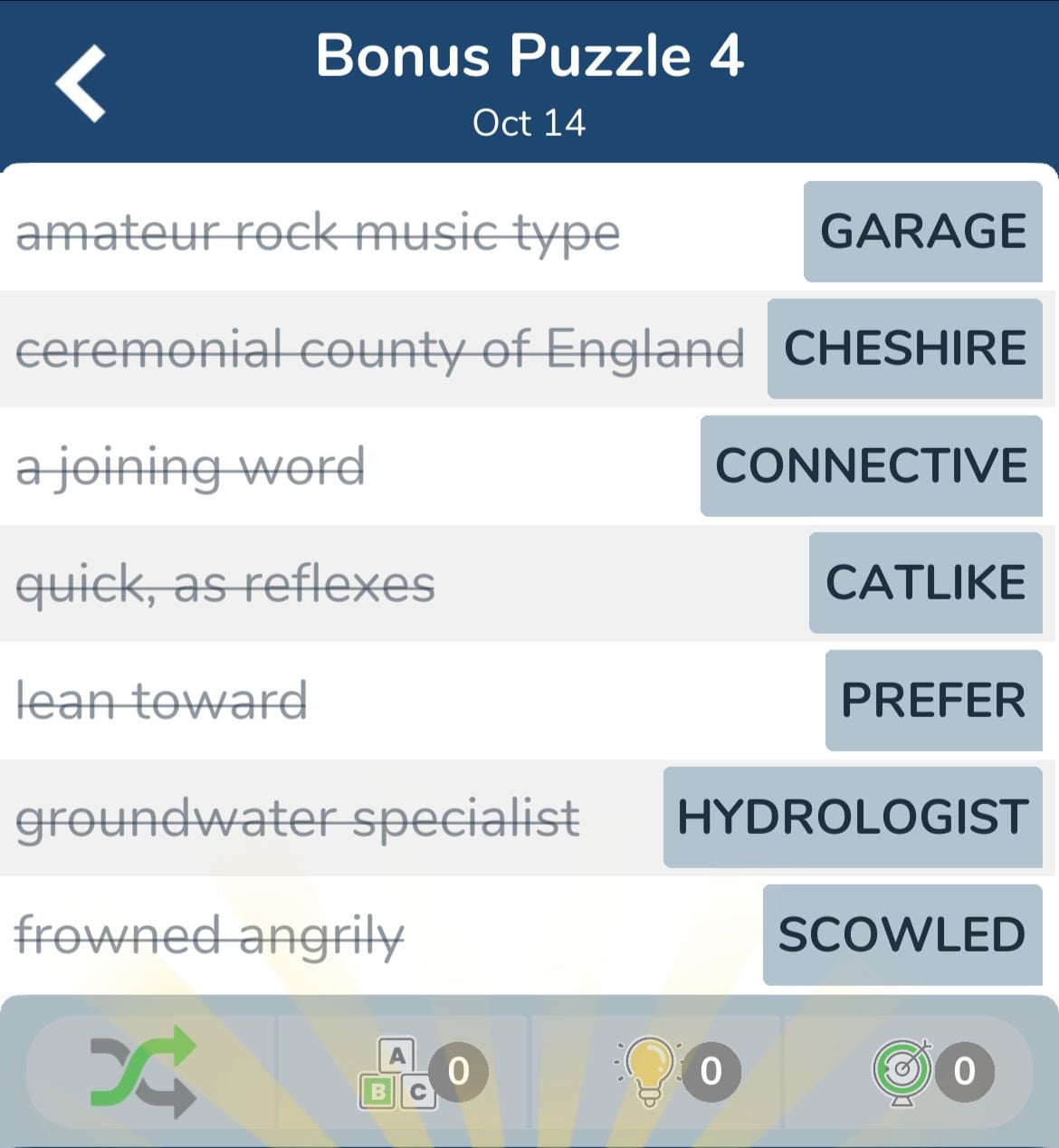 7 Little Words October 14 2024 Bonus 4